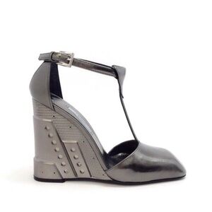 Prada  Silver Wedge Shoes